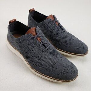 Cole Haan Zerogrand Stitchlite Oxford Mens 8.5 Blue Lace Up Wingtip Casual Shoe